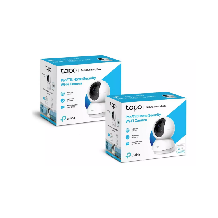 TP-Link PanTilt Home Security Wi-Fi 1080p CCTV Camera White 2 Pack