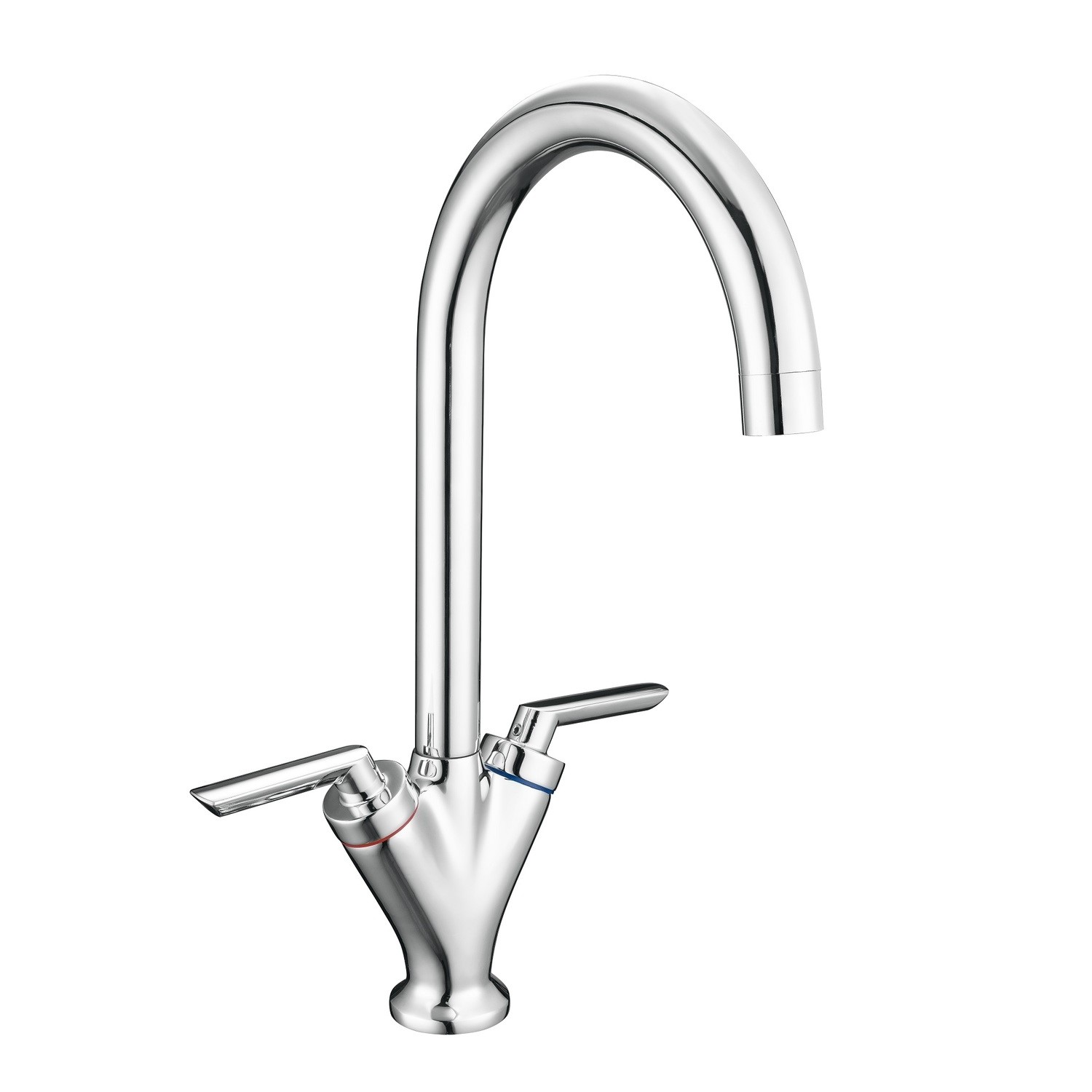 Reginox Chrome Dual Lever Mono Kitchen Mixer Tap - Torino CH