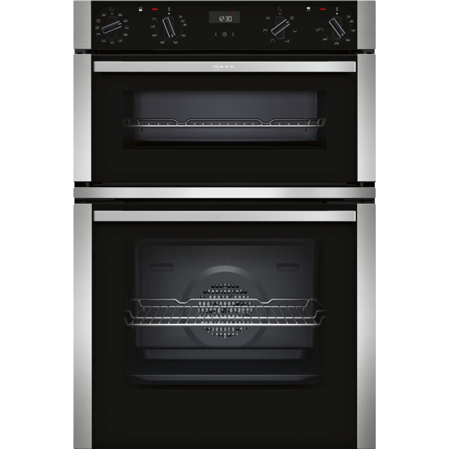 Refurbished Neff N50 U1ACI5HN0B 60cm Double Built In Electric Oven With Catalytic Cleaning Stainless Steel