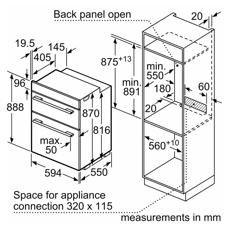 Neff N50 U2ACH7AN7B Built-In Double Oven - Stainless Steel