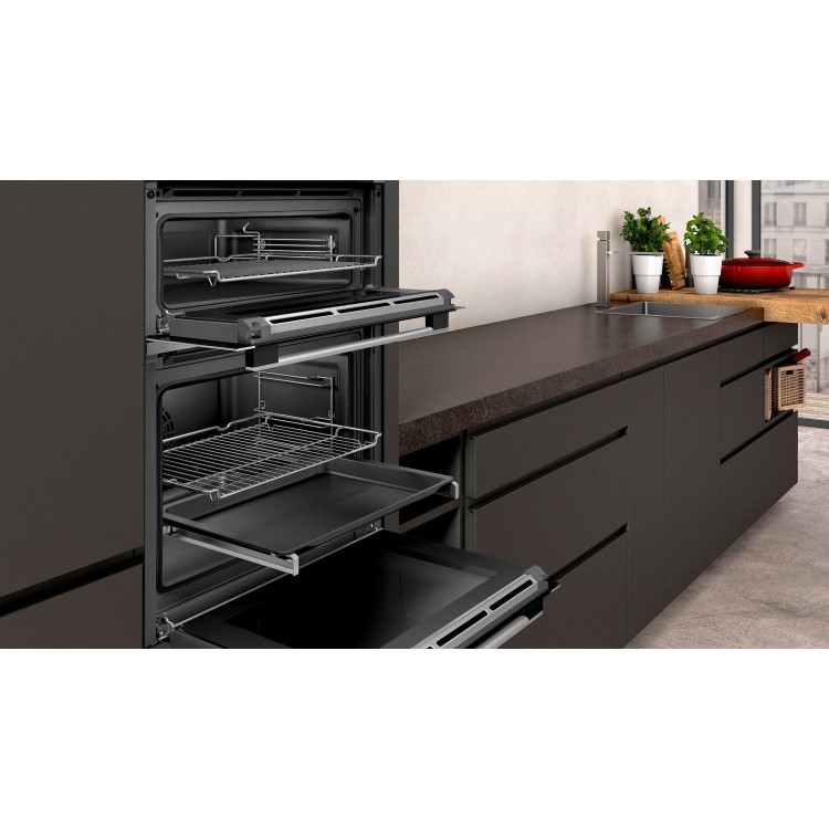 Refurbished Neff N50 U2ACM7HH0B 60cm Double Built In Electric Oven