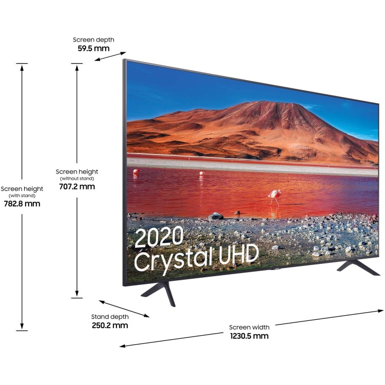 GRADE A2 - Samsung UE55TU7100KXXU 55" 4K Ultra HD HDR10+ Smart LED TV with TV Plus & Adaptive Sound without Stand