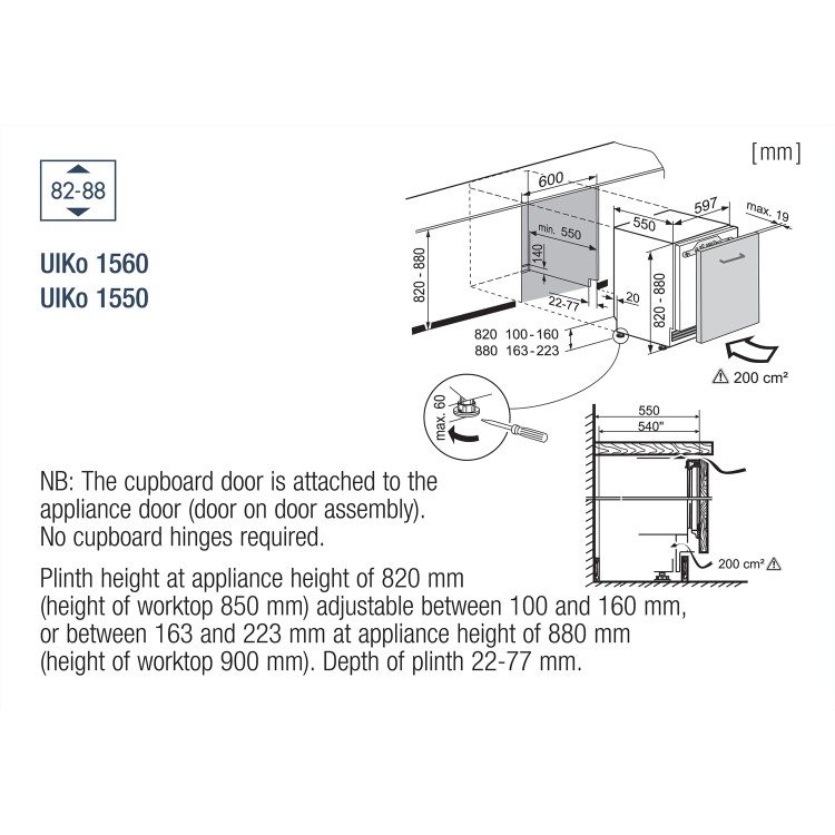 Liebherr 124 Litre Integrated Under Counter Fridge
