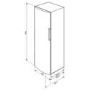 Smeg UK35PX3 185x60cm 349L Upright Freestanding Fridge - Grey With Stainless Steel Effect Door