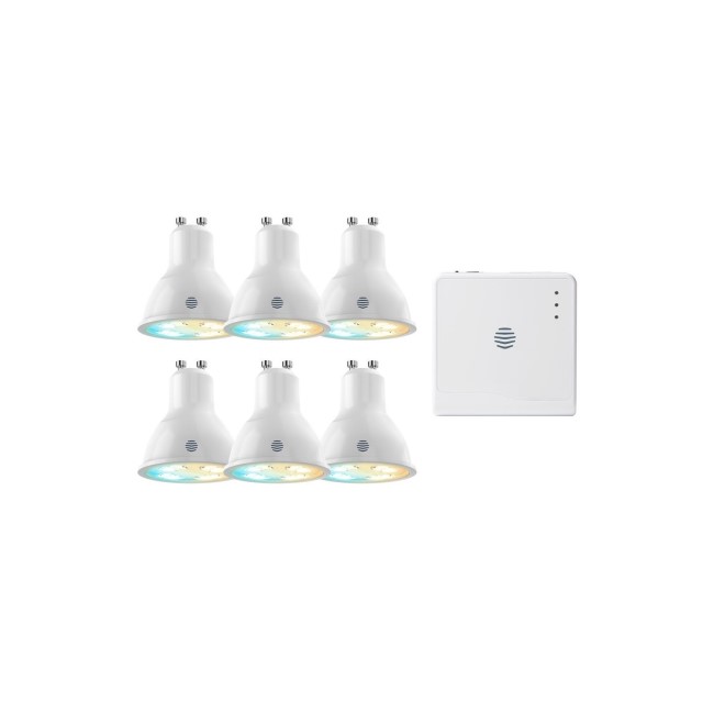 Hive Active Light Cool to Warm White with GU10 Spotlight Ending & Hub -  6 Pack