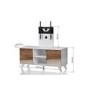 UK-CF Madrid TV Stand with TV Bracket for up to 52" TVs - White/Oak