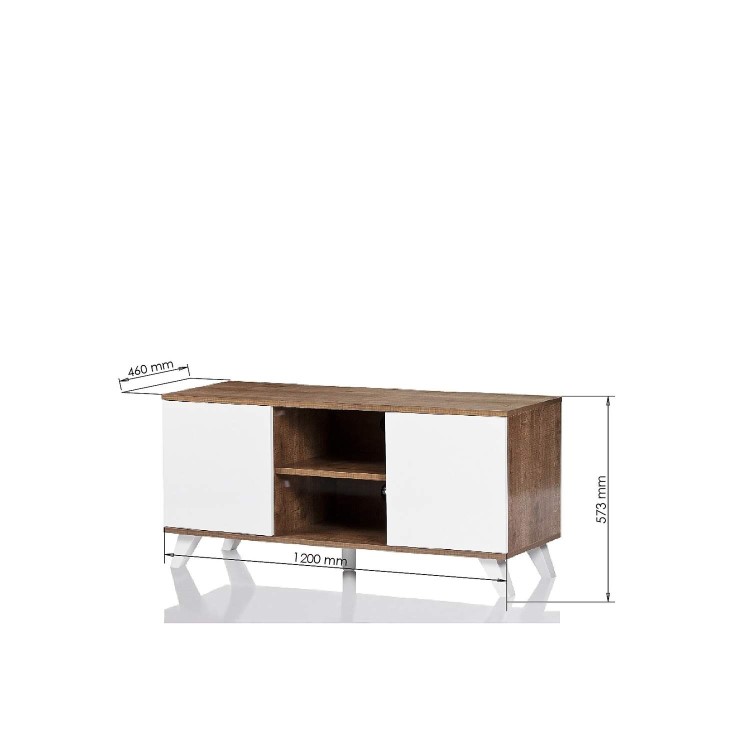 UK-CF Seville Oak White TV Stand for screens up to 52"