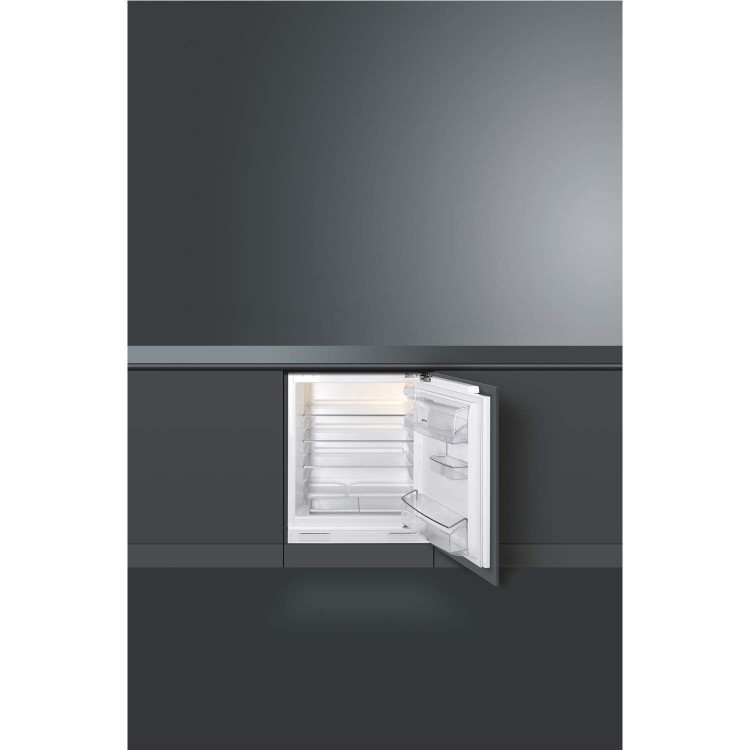 Smeg UKUD7140LSP 60cm Wide Integrated Under Counter Larder Fridge - White