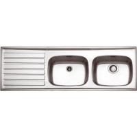 Franke UKX621L UK Range Double Bowl Left Hand Drainer SilkSteel Sink