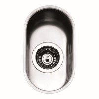 Half Bowl Chrome Stainless Steel Kitchen Sink - Smeg Alba