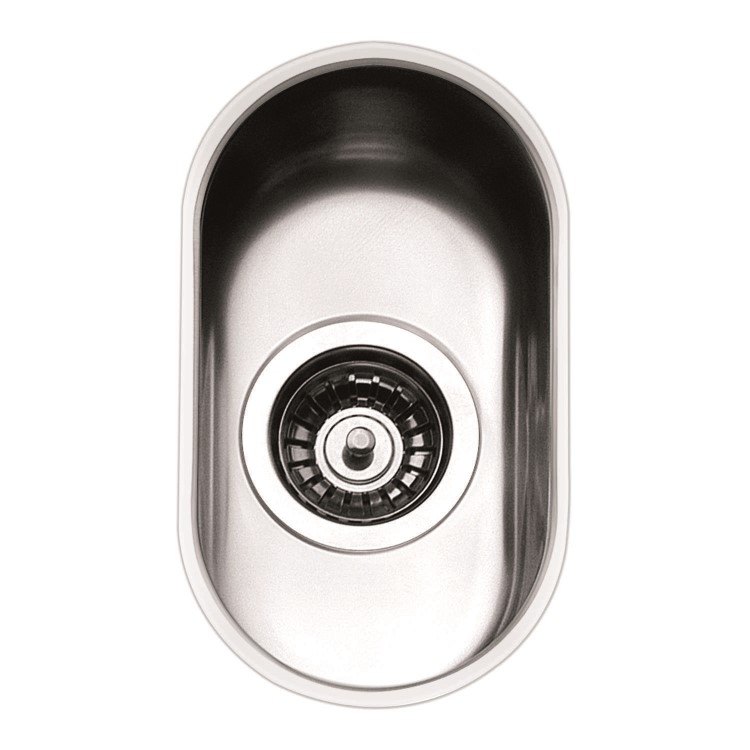 Half Bowl Chrome Stainless Steel Kitchen Sink - Smeg Alba