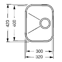 GRADE A1 - Smeg UM30 Alba Underslung sink bowl width 300mm
