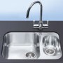 1.5 Bowl Chrome Stainless Steel Kitchen Sink - Smeg Alba