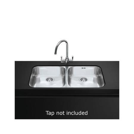 GRADE A1 - Smeg UM4545 Alba Double Bowl Undermount Stainless Steel Sink