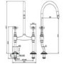 Reginox UMA-TAP Twin Dial Chrome Bridge Tap