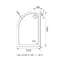 1000x800mm Left Hand Offset Quadrant Shower Tray 45mm - White Acrylic Stone Resin - Pearl