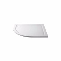1200x800mm Left Hand Offset Quadrant Shower Tray - White Acrylic Stone Resin - Pearl