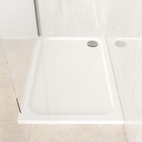 1200x900mm Rectangular Shower Tray – Low Profile 45mm – Stone Resin – White – Pearl