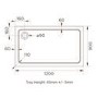 1200x900mm Rectangular Shower Tray – Low Profile 45mm – Stone Resin – White – Pearl