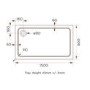 1500x800mm Rectangular Shower Tray – Low Profile 45mm – Stone Resin – White – Pearl