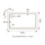 1500x900mm Rectangular 45mm White Stone Resin Shower Tray – Pearl