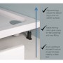 95mm High Riser Kit Pack for 1000x1000mm Quadrant Shower Tray - White