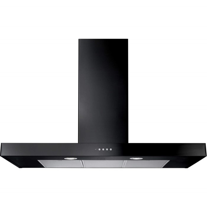 Rangemaster 105330 90cm Flat Slimline Chimney Cooker Hood Black