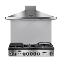 Rangemaster 107620 110cm Glass Splashback Metallic Silver