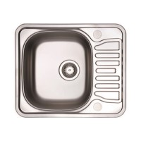 Single Bowl Compact Inset Chrome Stainless Steel Kitchen Sink with Reversible Drainer - Essence