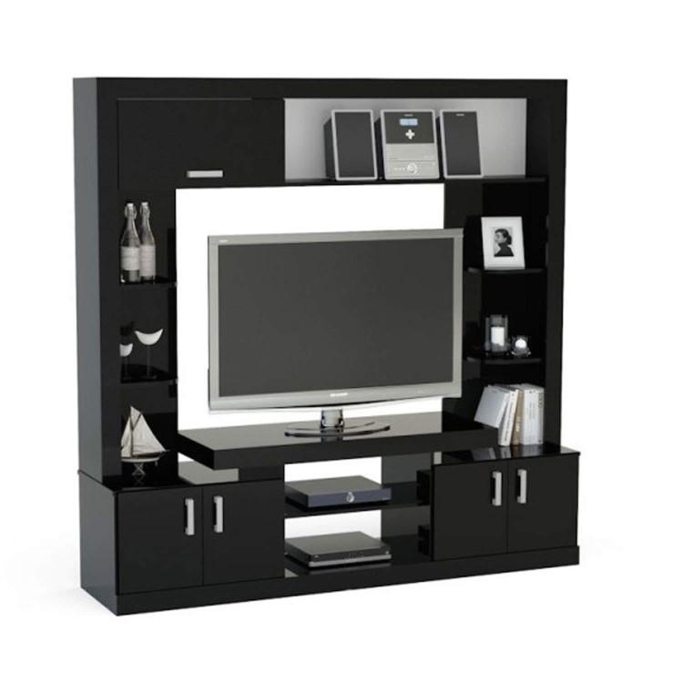 Birlea Uno Modern Entertainment TV Unit Stand - Black Gloss