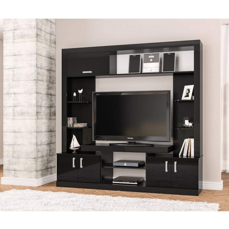 Birlea Uno Modern Entertainment TV Unit Stand - Black Gloss