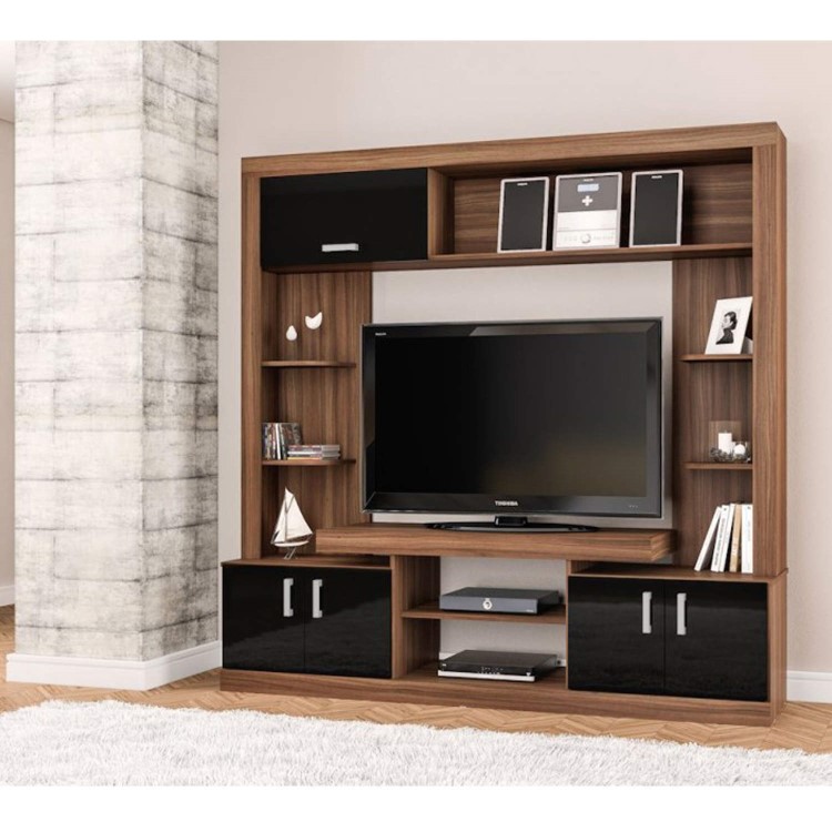 Birlea Uno Entertainment Unit Walnut & Black