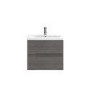 Hudson Reed Grey Wall Hung Bathroom Cabinet & Basin - W615 x H540mm