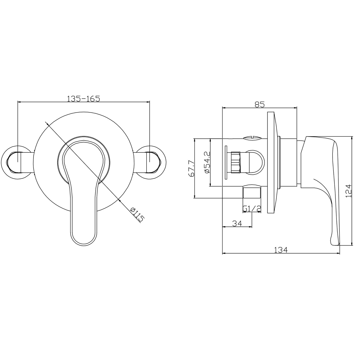 Taylor & Moore Single Lever Thermostatic Shower Mixer Valve Adjustable