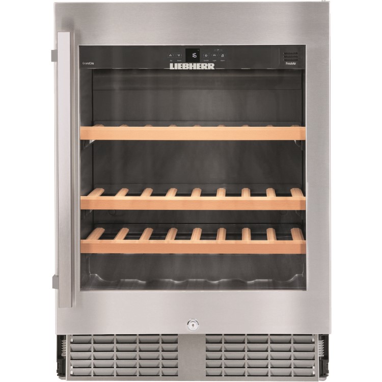 Liebherr 46 Bottle Capacity Single Zone Built Under Single Temperature Wine Cabinet With Glass Door  - Smart Steel