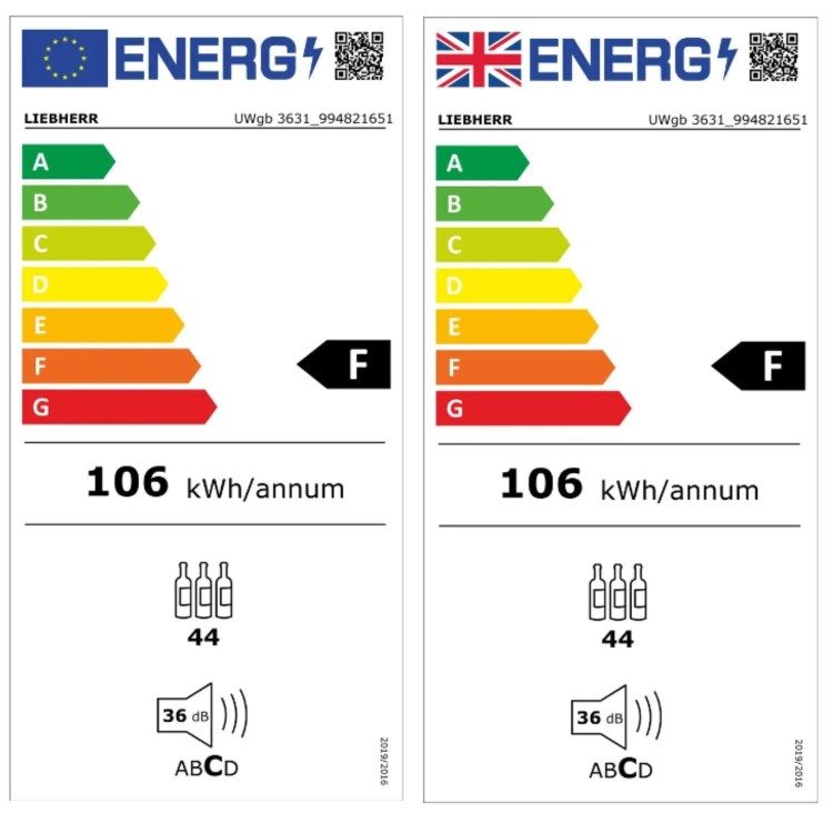 Liebherr 44 Bottle Capacity Single Zone Built In Wine Cooler - Black