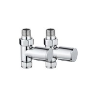 Round Straight Radiator Valves Chrome