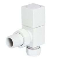 Square Angled Radiator Valves White- For Pipework Which Comes From The Wall Square Angled Radiator Valves White- For Pipework Which Comes From The Wall