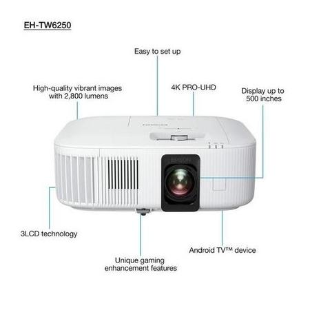 Epson EH-TW6250 4K Home Cinema Projector with built in Android TV