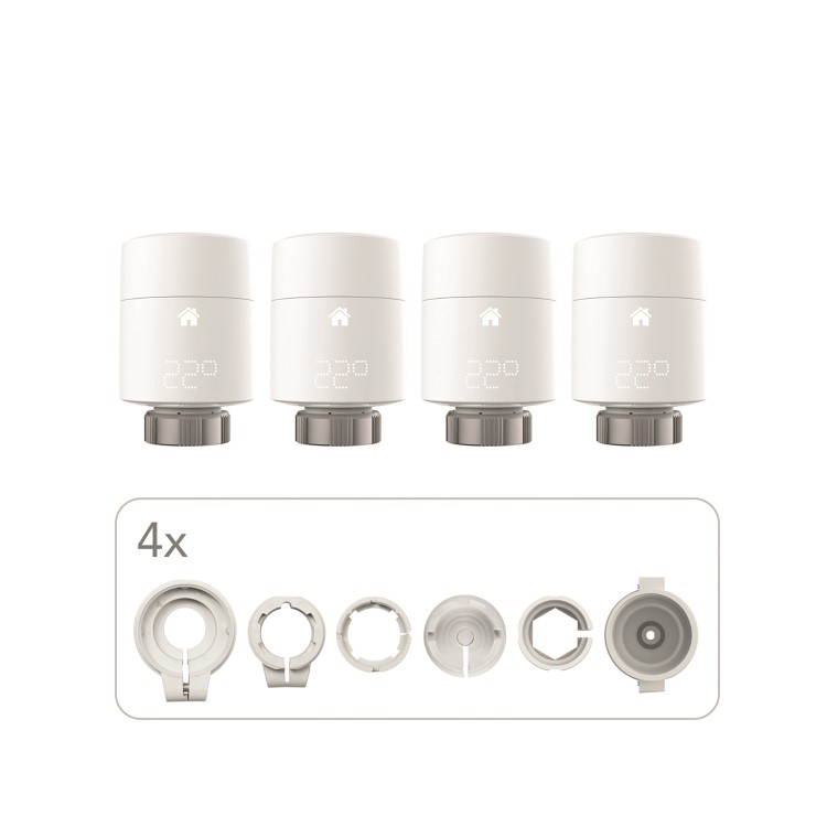 tado° Add-on Smart Radiator Thermostat Vertical Mounting Quattro Pack