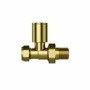 GRADE A1 - Brushed Brass Round Straight Radiator Valves - Tundra - For Pipework Which Comes From The Floor