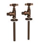 Bronze Traditional Angled Radiator Valves - Regent