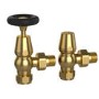 Brass & Black Traditional Angled Radiator Valves - Regent
