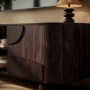 Large Dark Mango Wood TV Stand with Storage - TV's up to 70" - Ivan