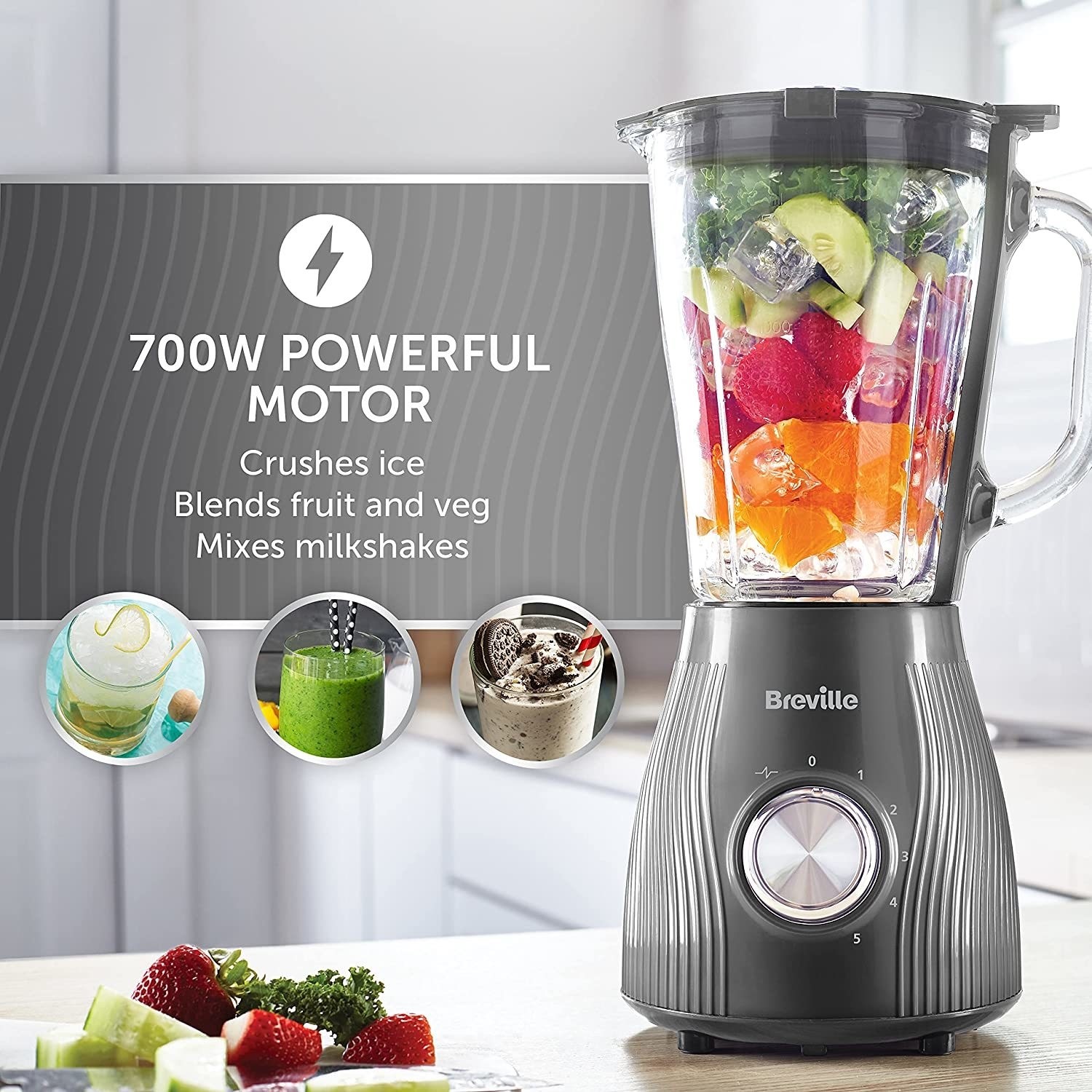 Breville Flow Blender Grey VBL242 Appliances Direct