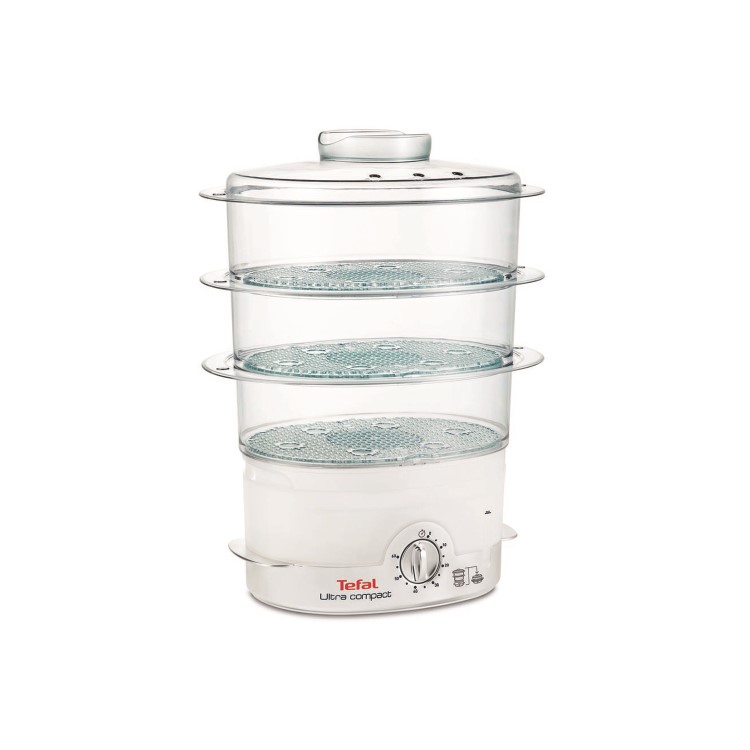 GRADE A1 - Tefal VC100665 Ultracompact 3 Tier Steamer - White