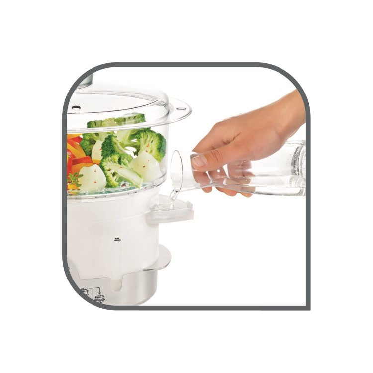 GRADE A1 - Tefal VC100665 Ultracompact 3 Tier Steamer - White
