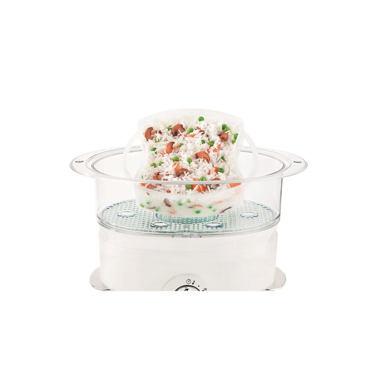 GRADE A1 - Tefal VC100665 Ultracompact 3 Tier Steamer - White
