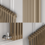 Reggio Beige grey Vertical Double Column Traditional Radiator 1800x470mm 4399 BTU - Cast Iron Style