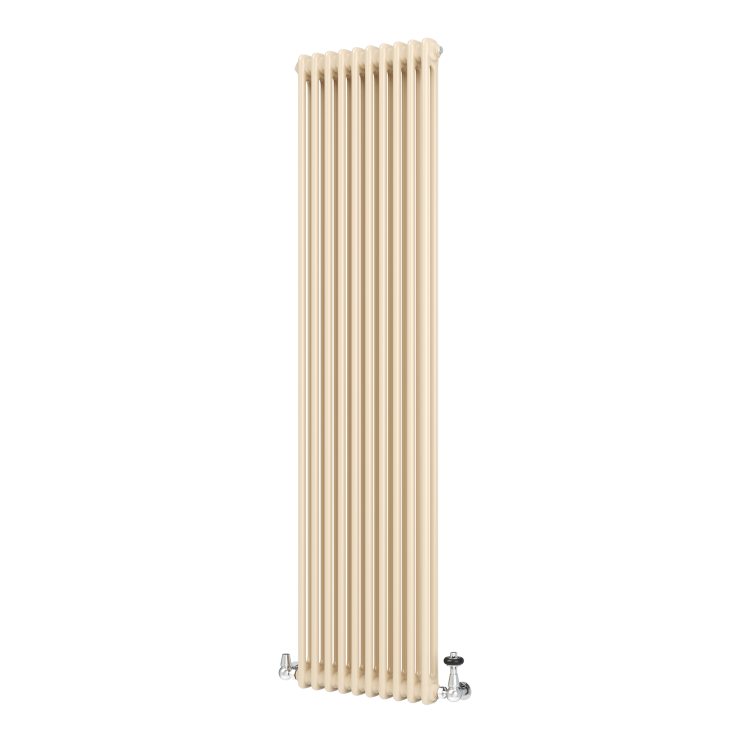 Reggio Elk brown Vertical Double Column Traditional Radiator 1800x470mm 4399 BTU - Cast Iron Style